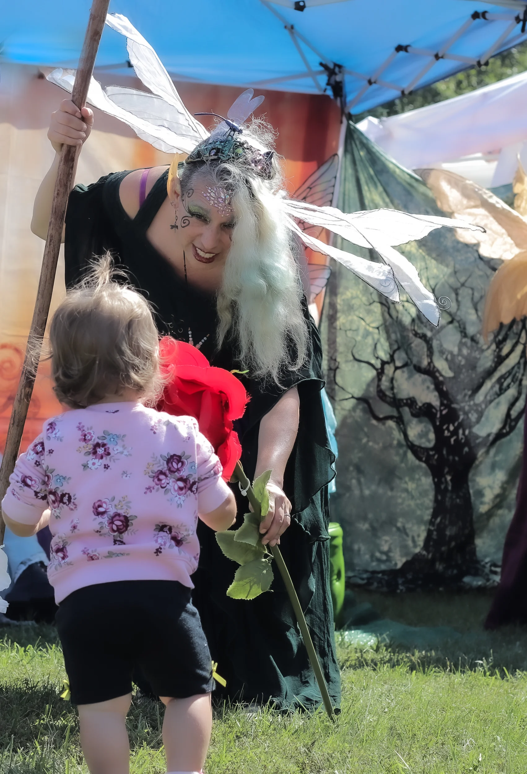 Fairy greeting a child